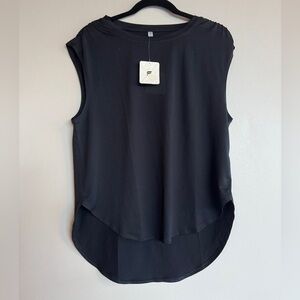 Fabletics Dry-Flex Tunic Tank Black Medium NWT Activewear High Low Gym Top M